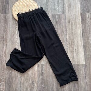 Patagonia garden island black hemp wide leg pants cropped